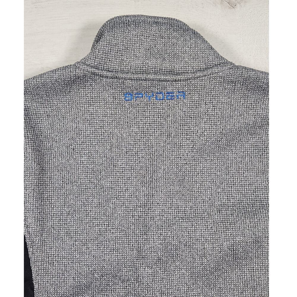 Spyder Zip Jacket Kids Boys Size Small 7/8 Black Gray Blue Performance Fleece - Picture 4 of 6